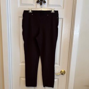 Perry Ellis Dark Brown Straight Leg Heavy Knit Ankle Pants sz 12